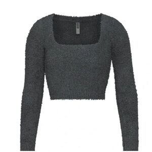 Skims Cozy Knit Scoop Neck Crop Top Womens Juniper 2X/ 3X